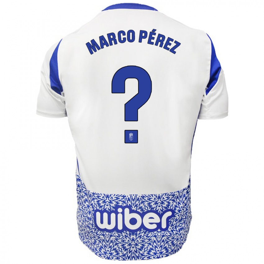 Kinderen Marco Pérez #0 Wit Blauw Uitshirt Uittenue 2024/25 T-Shirt België