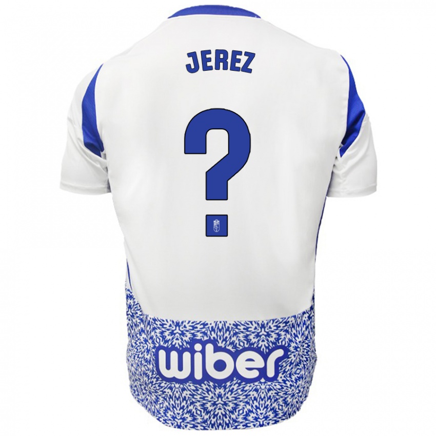 Kinderen Adrián Jerez #0 Wit Blauw Uitshirt Uittenue 2024/25 T-Shirt België