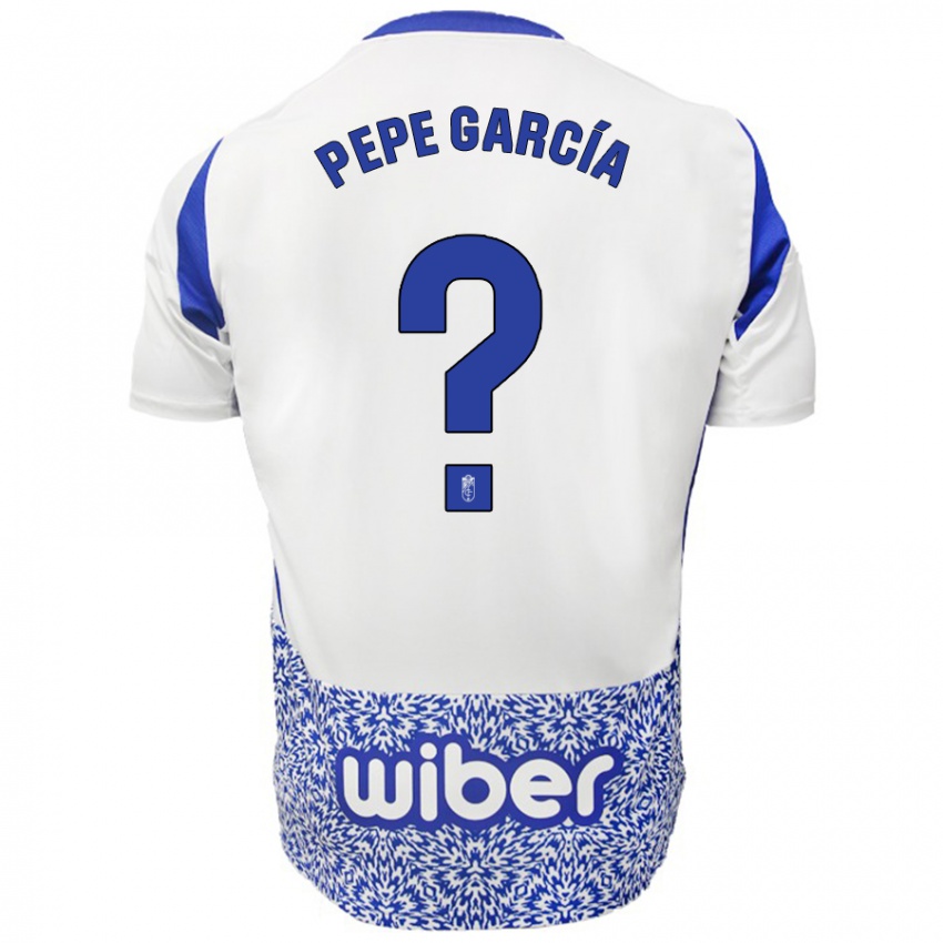 Kinderen Pepe García #0 Wit Blauw Uitshirt Uittenue 2024/25 T-Shirt België