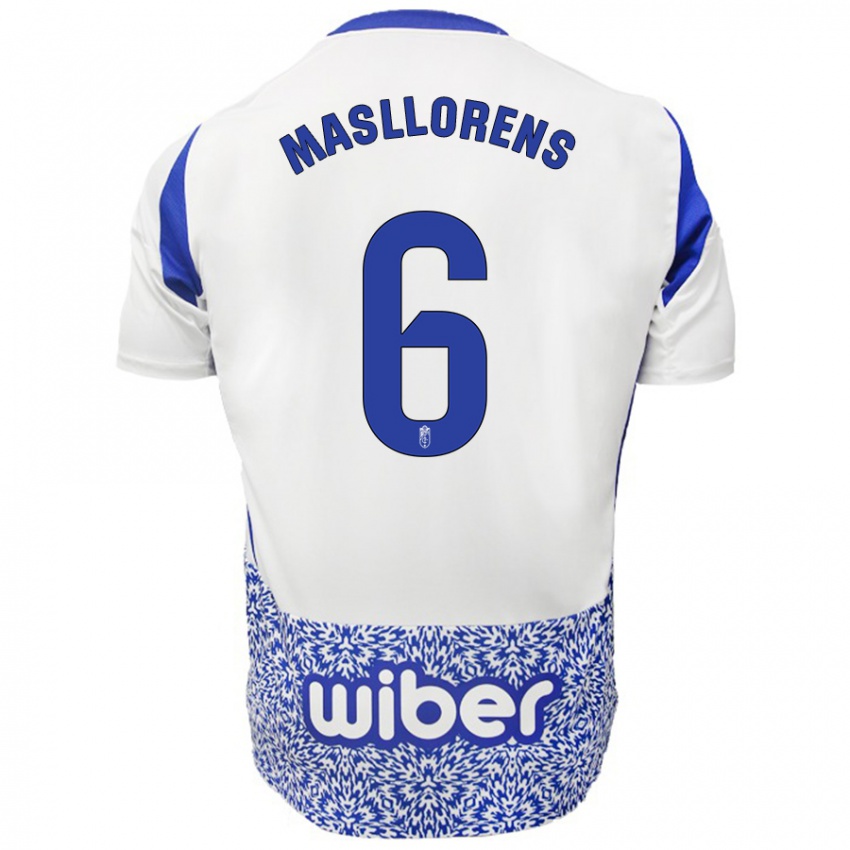 Kinderen José Masllorens #6 Wit Blauw Uitshirt Uittenue 2024/25 T-Shirt België