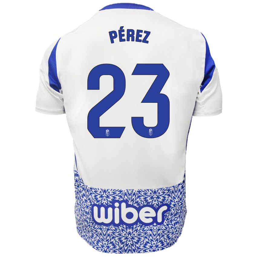 Kinderen Lucas Pérez #23 Wit Blauw Uitshirt Uittenue 2024/25 T-Shirt België