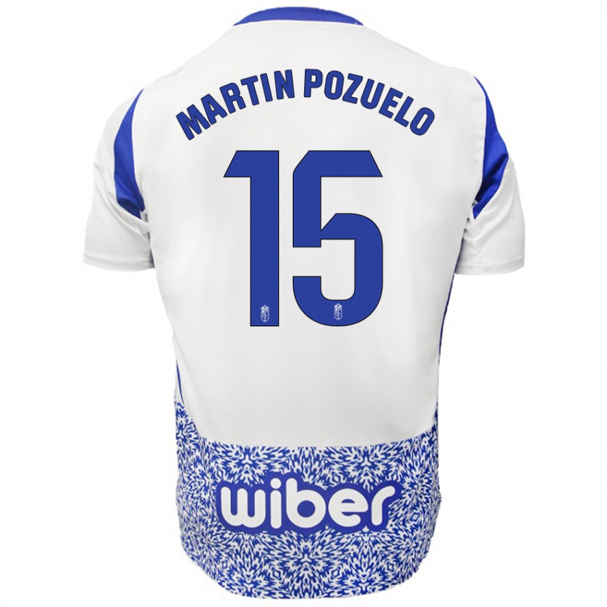 Kinderen Esther Martin-Pozuelo #15 Wit Blauw Uitshirt Uittenue 2024/25 T-Shirt België