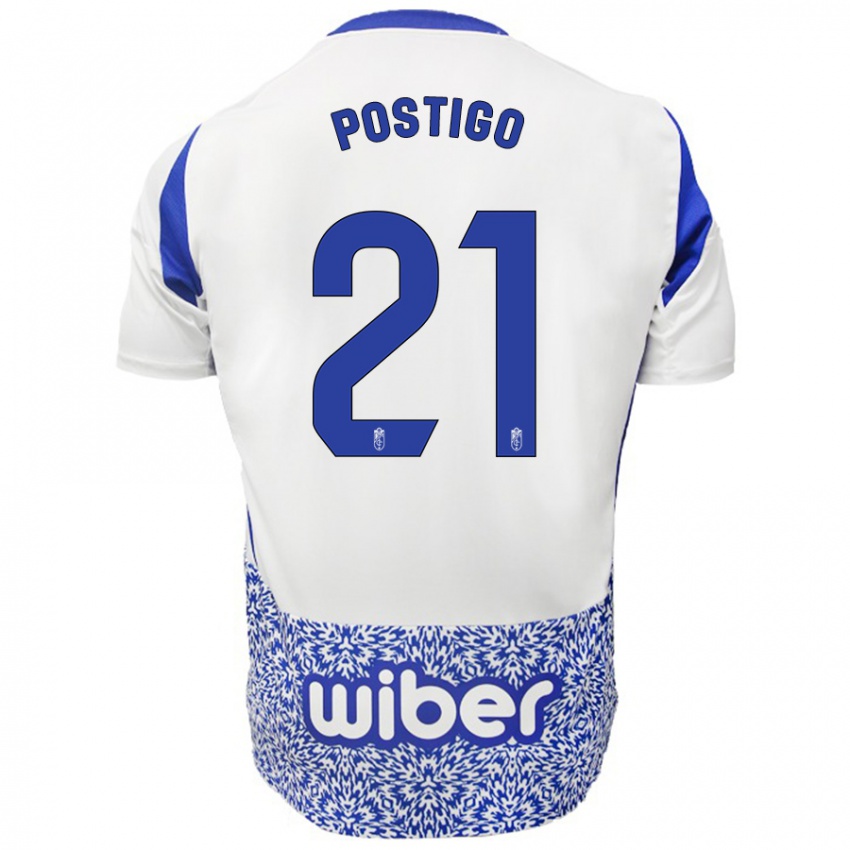 Kinder Postigo #21 Weiß Blau Auswärtstrikot Trikot 2024/25 T-Shirt Belgien