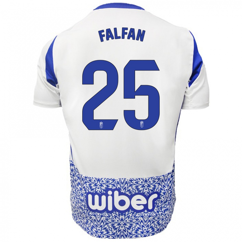 Kinderen Daiana Falfán #25 Wit Blauw Uitshirt Uittenue 2024/25 T-Shirt België