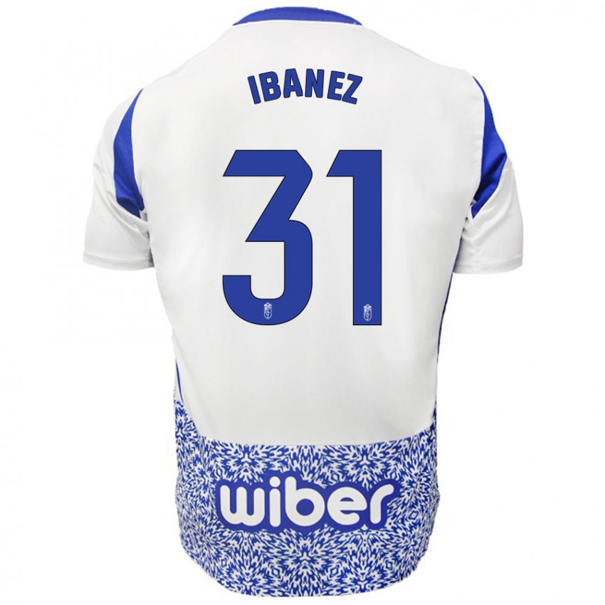 Kinderen Alba Ibáñez #31 Wit Blauw Uitshirt Uittenue 2024/25 T-Shirt België