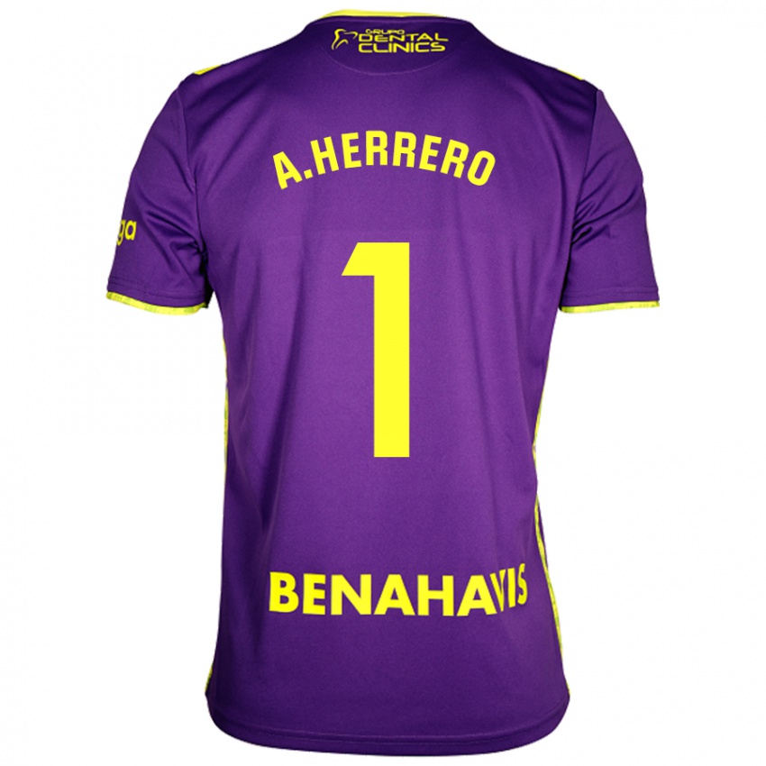 Kinderen Alfonso Herrero #1 Paars Geel Uitshirt Uittenue 2024/25 T-Shirt België