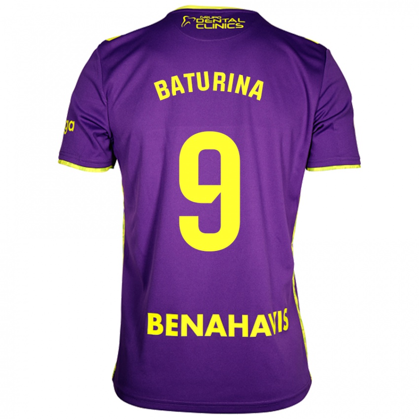 Kinderen Roko Baturina #9 Paars Geel Uitshirt Uittenue 2024/25 T-Shirt België