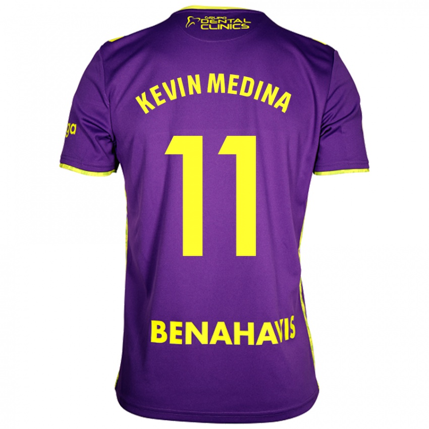 Kinderen Kevin Medina #11 Paars Geel Uitshirt Uittenue 2024/25 T-Shirt België