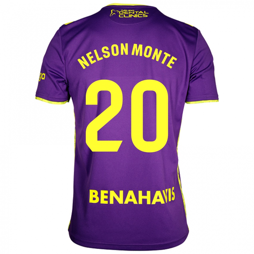 Kinderen Nélson Monte #20 Paars Geel Uitshirt Uittenue 2024/25 T-Shirt België