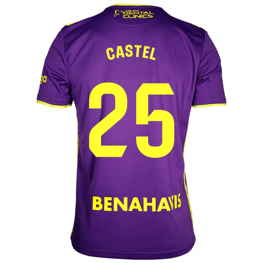 Kinderen Sergio Castel #25 Paars Geel Uitshirt Uittenue 2024/25 T-Shirt België