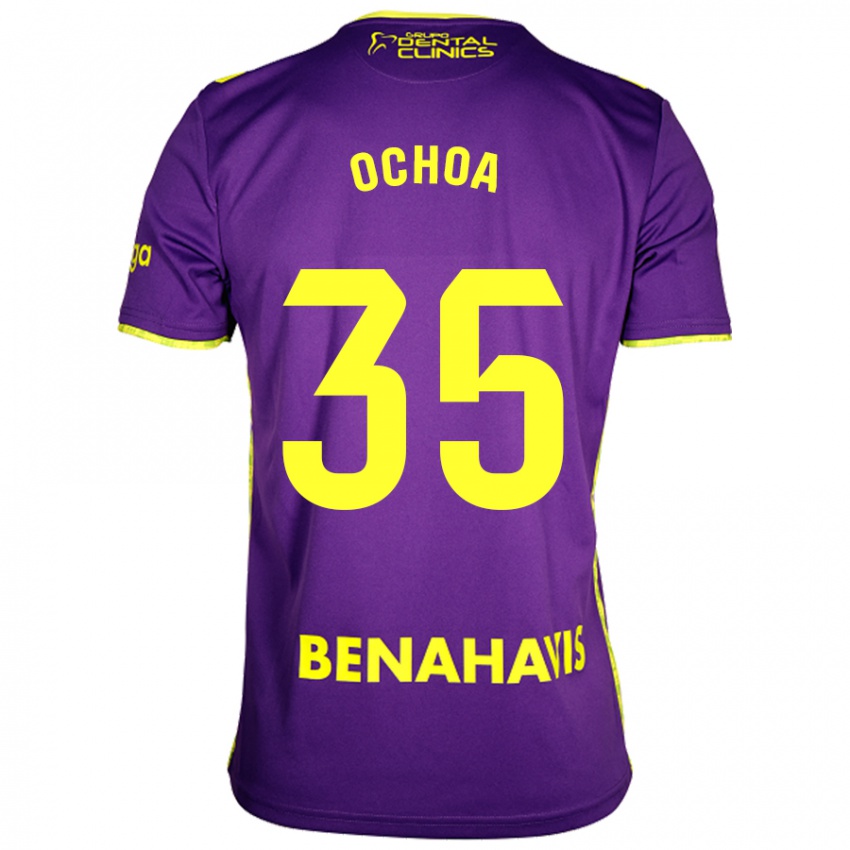 Kinderen Aarón Ochoa #35 Paars Geel Uitshirt Uittenue 2024/25 T-Shirt België