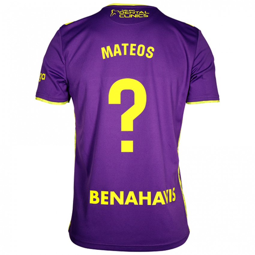 Kinderen Álex Mateos #0 Paars Geel Uitshirt Uittenue 2024/25 T-Shirt België