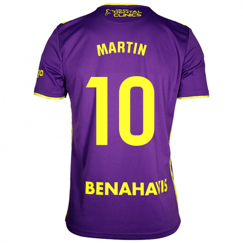 Kinderen Jesús Martín #10 Paars Geel Uitshirt Uittenue 2024/25 T-Shirt België