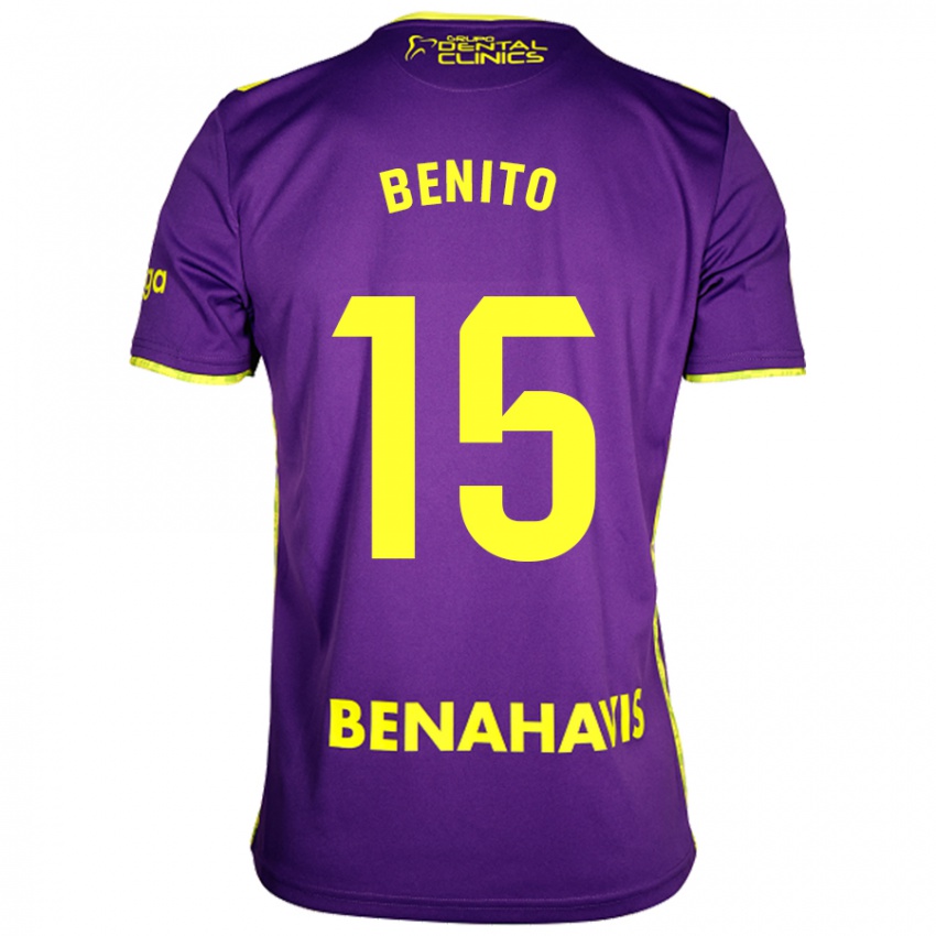 Kinderen Iván Benito #15 Paars Geel Uitshirt Uittenue 2024/25 T-Shirt België