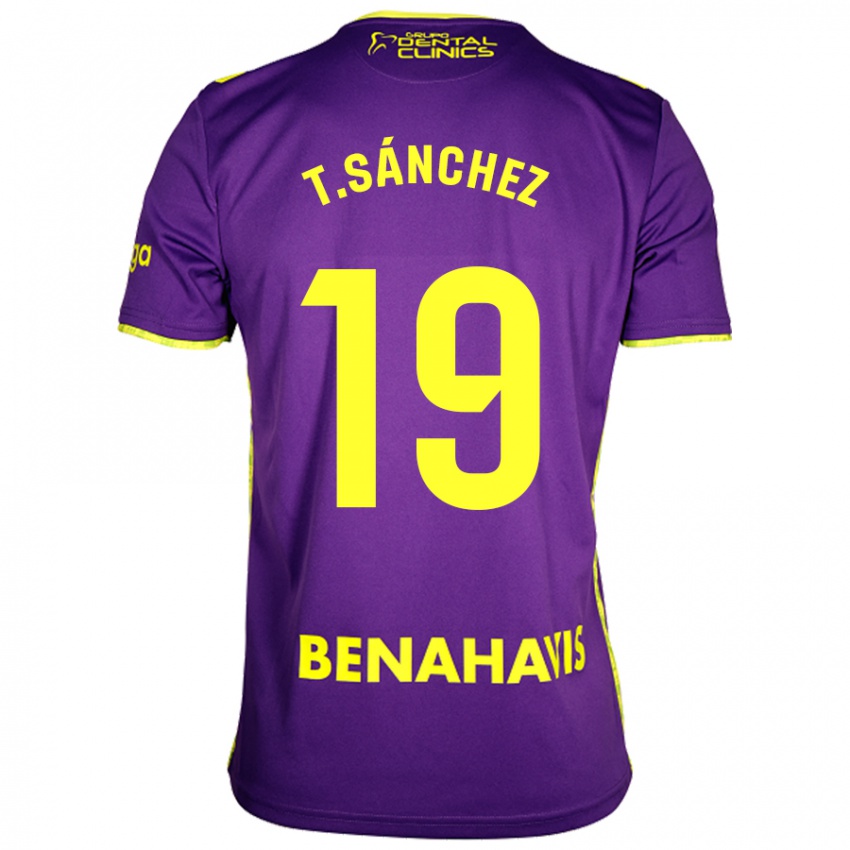 Kinderen Toni Sánchez #19 Paars Geel Uitshirt Uittenue 2024/25 T-Shirt België