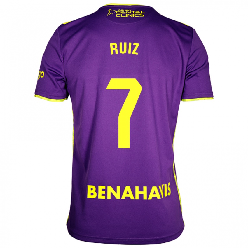 Kinderen María Ruiz #7 Paars Geel Uitshirt Uittenue 2024/25 T-Shirt België