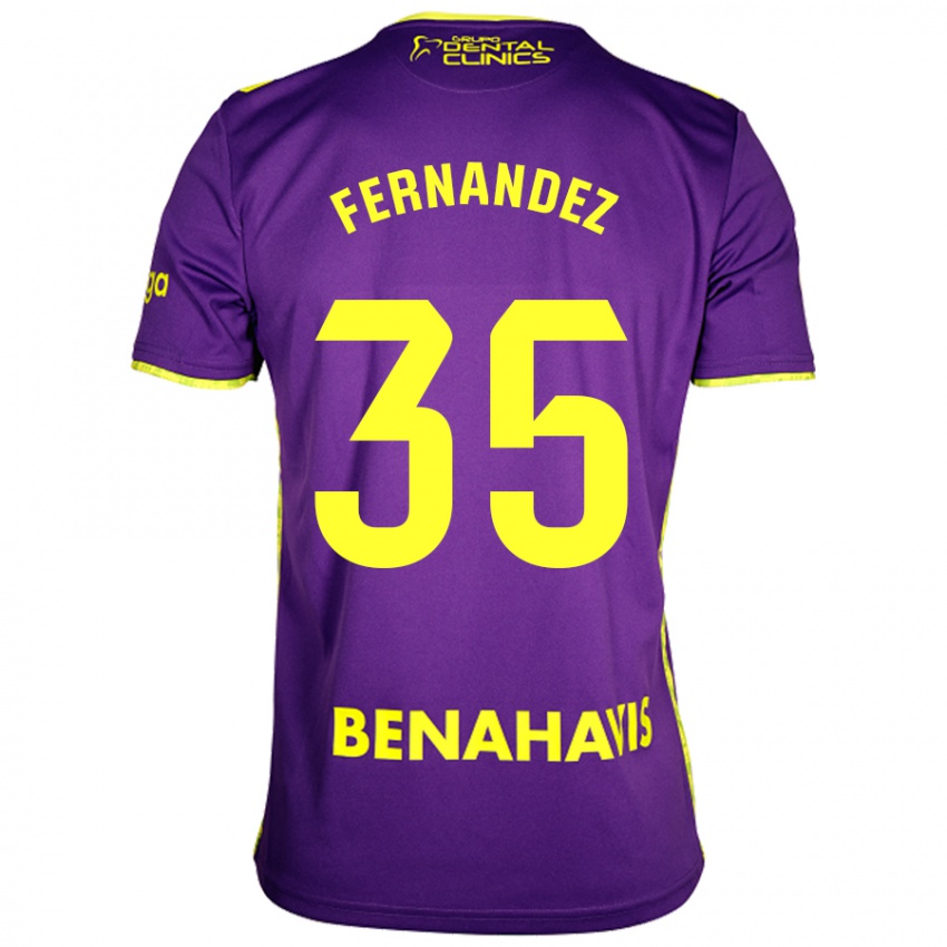 Kinderen Inés Fernández #35 Paars Geel Uitshirt Uittenue 2024/25 T-Shirt België