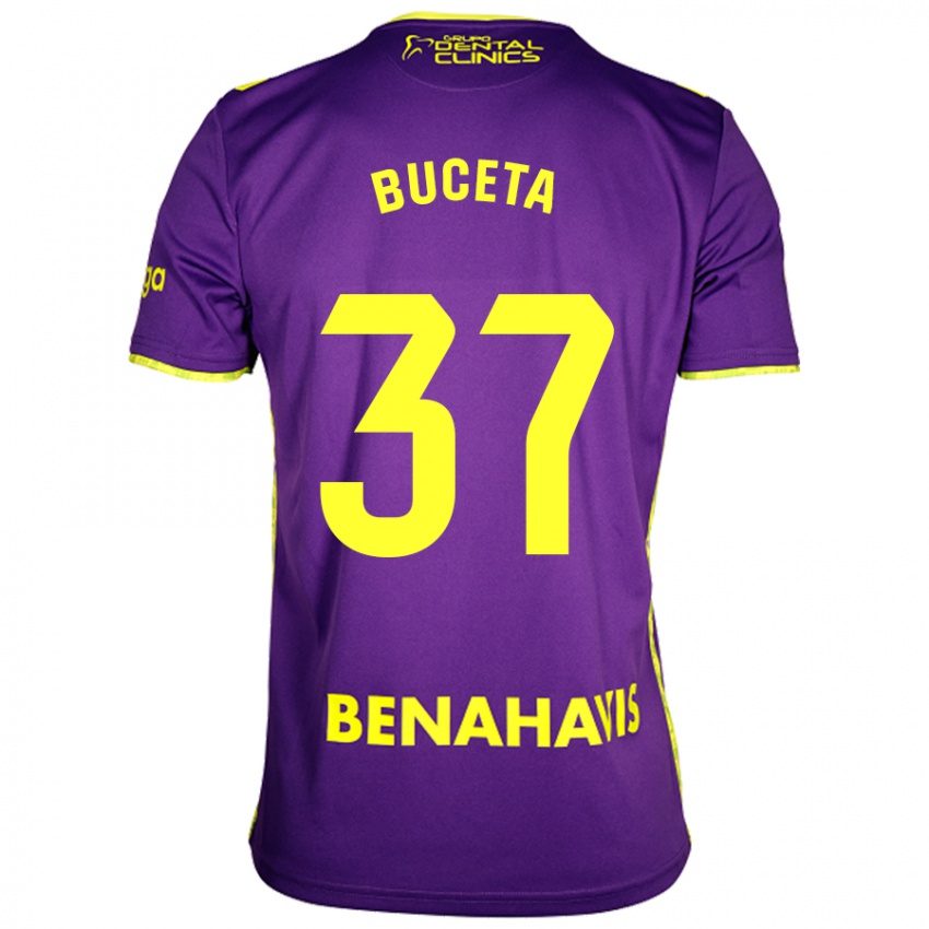 Kinderen Ana Buceta #37 Paars Geel Uitshirt Uittenue 2024/25 T-Shirt België