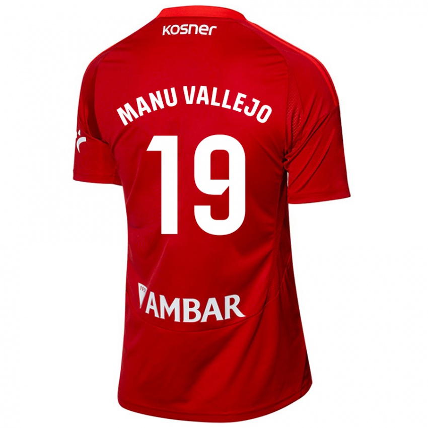 Kinderen Manu Vallejo #19 Wit Blauw Uitshirt Uittenue 2024/25 T-Shirt België