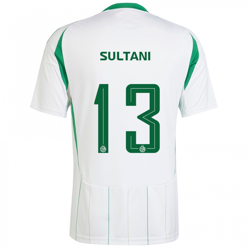 Kinderen Tomás Sultani #13 Witgroen Uitshirt Uittenue 2024/25 T-Shirt België