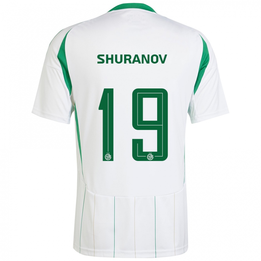 Kinderen Erik Shuranov #19 Witgroen Uitshirt Uittenue 2024/25 T-Shirt België