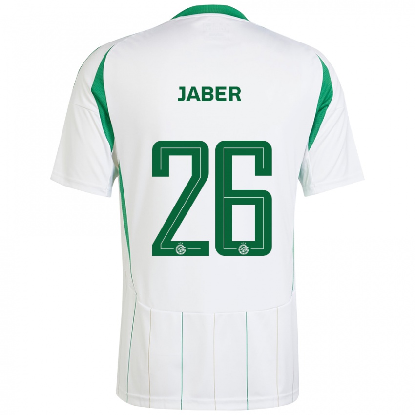 Kinderen Mahmoud Jaber #26 Witgroen Uitshirt Uittenue 2024/25 T-Shirt België