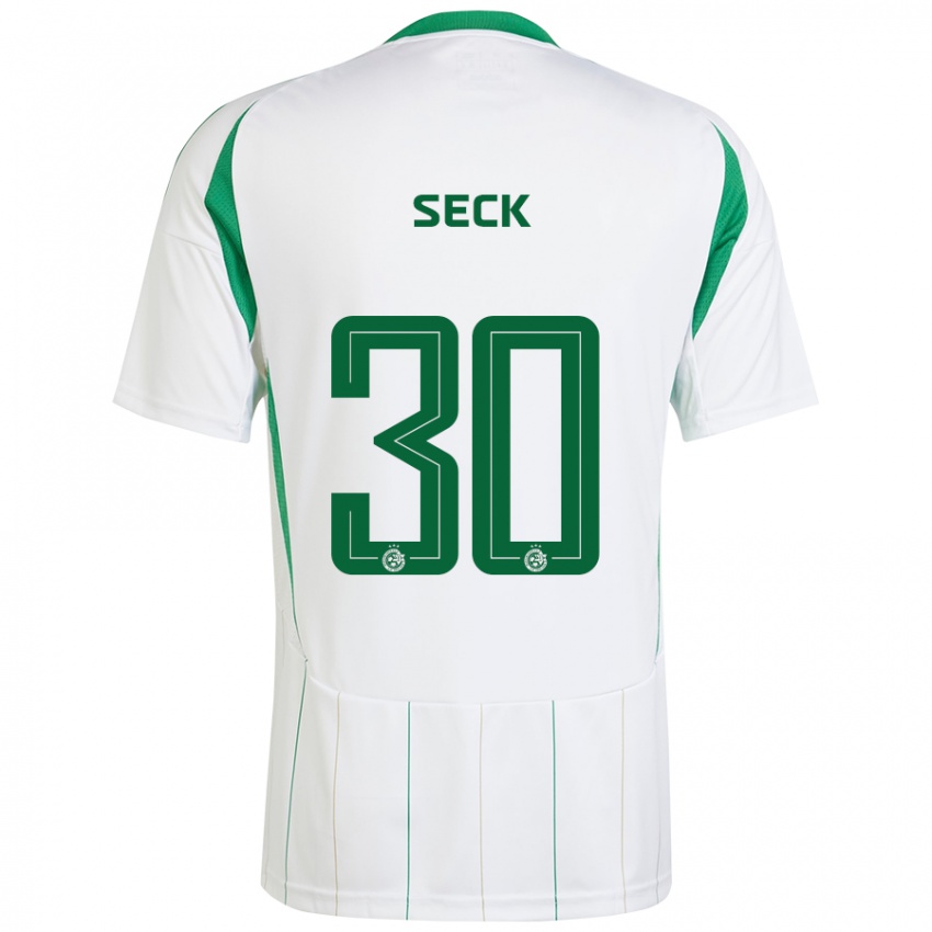 Kinderen Abdoulaye Seck #30 Witgroen Uitshirt Uittenue 2024/25 T-Shirt België