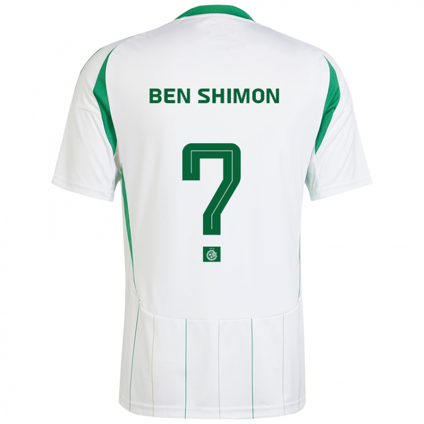 Kinderen Elad Ben Shimon #0 Witgroen Uitshirt Uittenue 2024/25 T-Shirt België