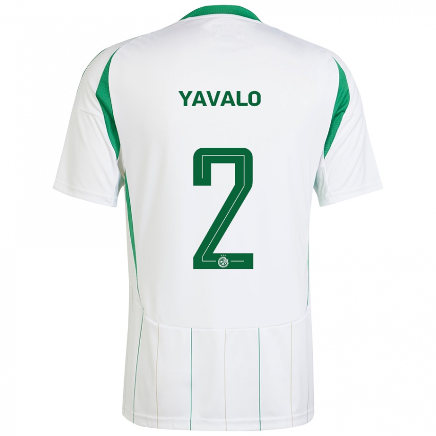 Enfant Maillot Gatachao Yavalo #2 Blanc Vert Tenues Extérieur 2024/25 T-Shirt Belgique