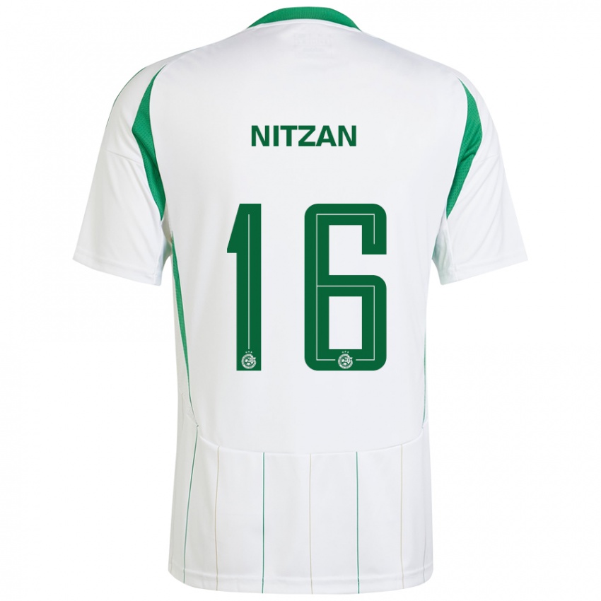 Kinderen Itamar Nitzan #16 Witgroen Uitshirt Uittenue 2024/25 T-Shirt België