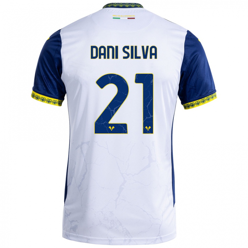 Enfant Maillot Dani Silva #21 Blanc Bleu Tenues Extérieur 2024/25 T-Shirt Belgique