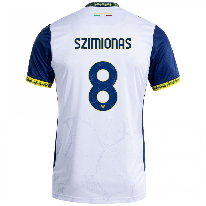 Kinderen Luca Szimionas #8 Witblauw Uitshirt Uittenue 2024/25 T-Shirt België