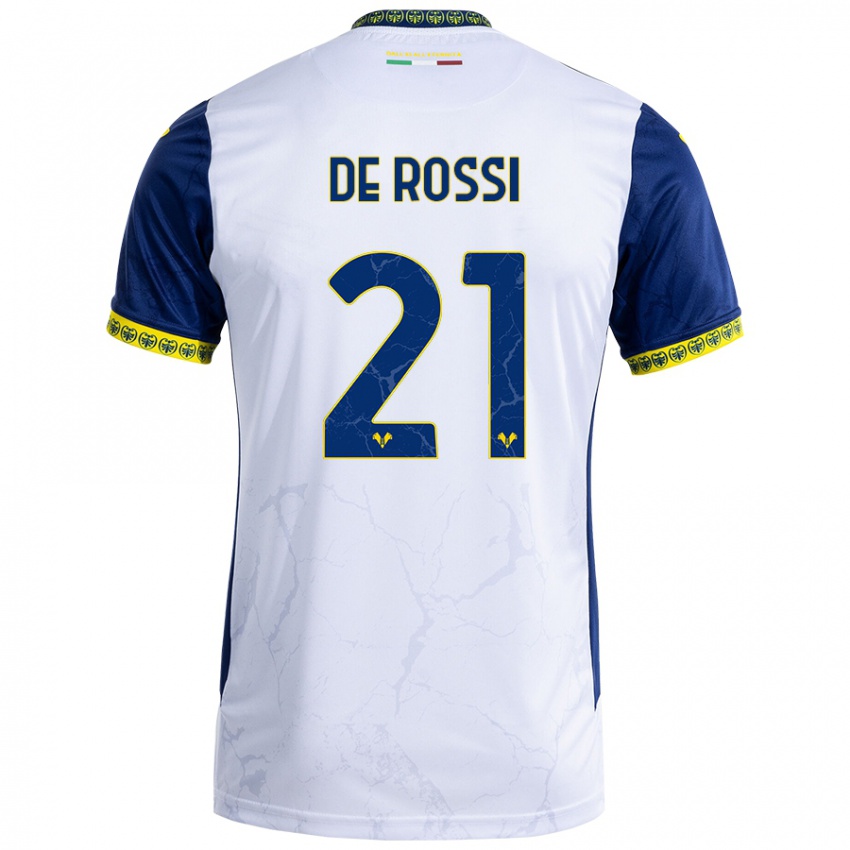 Enfant Maillot Michele De Rossi #21 Blanc Bleu Tenues Extérieur 2024/25 T-Shirt Belgique