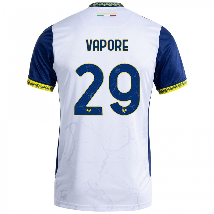 Enfant Maillot Angelo Vapore #29 Blanc Bleu Tenues Extérieur 2024/25 T-Shirt Belgique