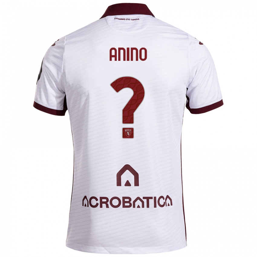 Enfant Maillot Riccardo Anino #0 Blanc Marron Tenues Extérieur 2024/25 T-Shirt Belgique