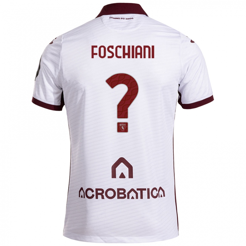 Kinderen Francesco Foschiani #0 Wit Kastanjebruin Uitshirt Uittenue 2024/25 T-Shirt België