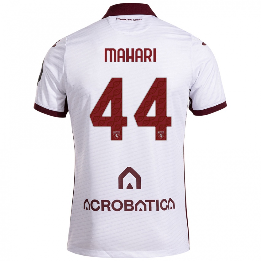 Enfant Maillot Efdon Mahari #44 Blanc Marron Tenues Extérieur 2024/25 T-Shirt Belgique