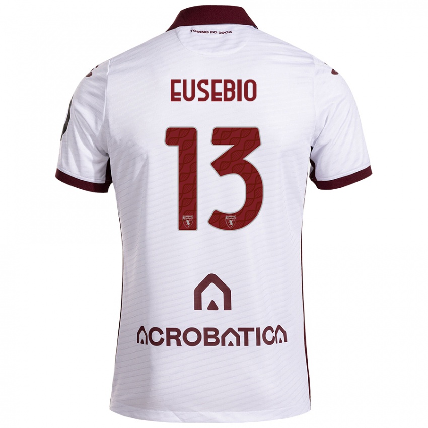 Kinderen Chiara Eusebio #13 Wit Kastanjebruin Uitshirt Uittenue 2024/25 T-Shirt België