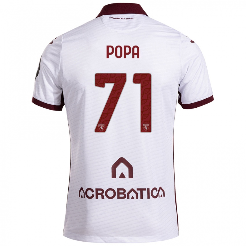 Enfant Maillot Mihai Popa #71 Blanc Marron Tenues Extérieur 2024/25 T-Shirt Belgique