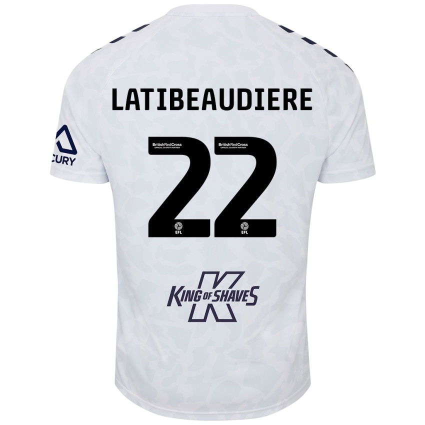 Kinder Joel Latibeaudiere #22 Weiß Auswärtstrikot Trikot 2024/25 T-Shirt Belgien