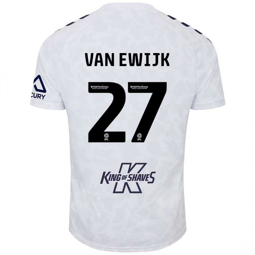 Kinderen Milan Van Ewijk #27 Wit Uitshirt Uittenue 2024/25 T-Shirt België