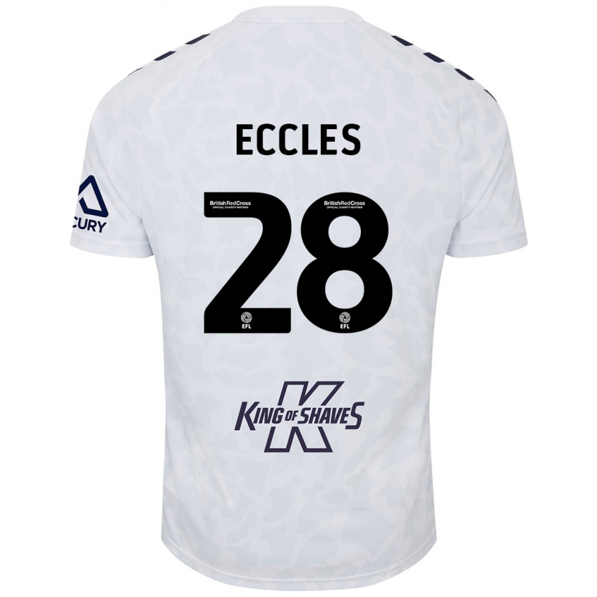 Kinderen Josh Eccles #28 Wit Uitshirt Uittenue 2024/25 T-Shirt België