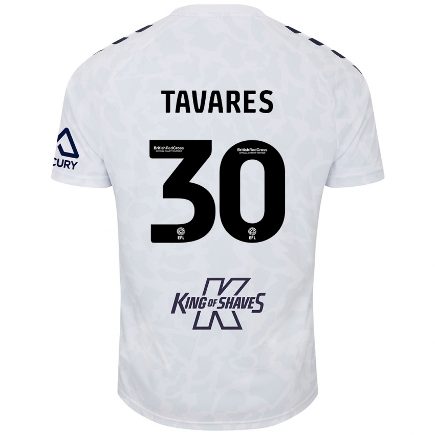 Kinderen Fábio Tavares #30 Wit Uitshirt Uittenue 2024/25 T-Shirt België