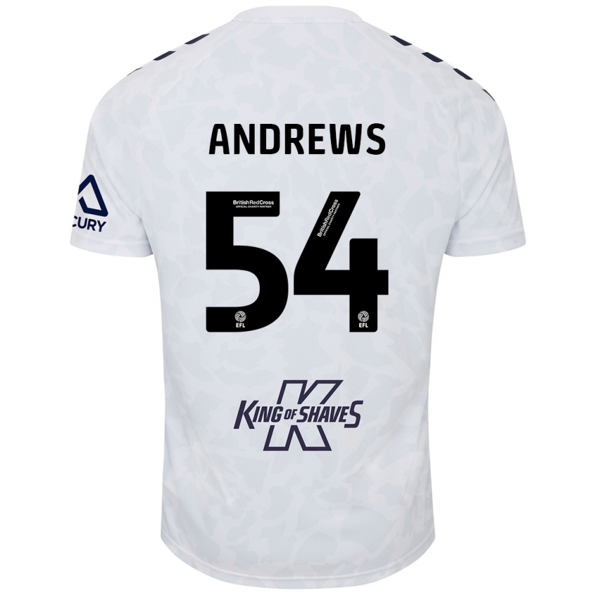 Kinderen Kai Andrews #54 Wit Uitshirt Uittenue 2024/25 T-Shirt België