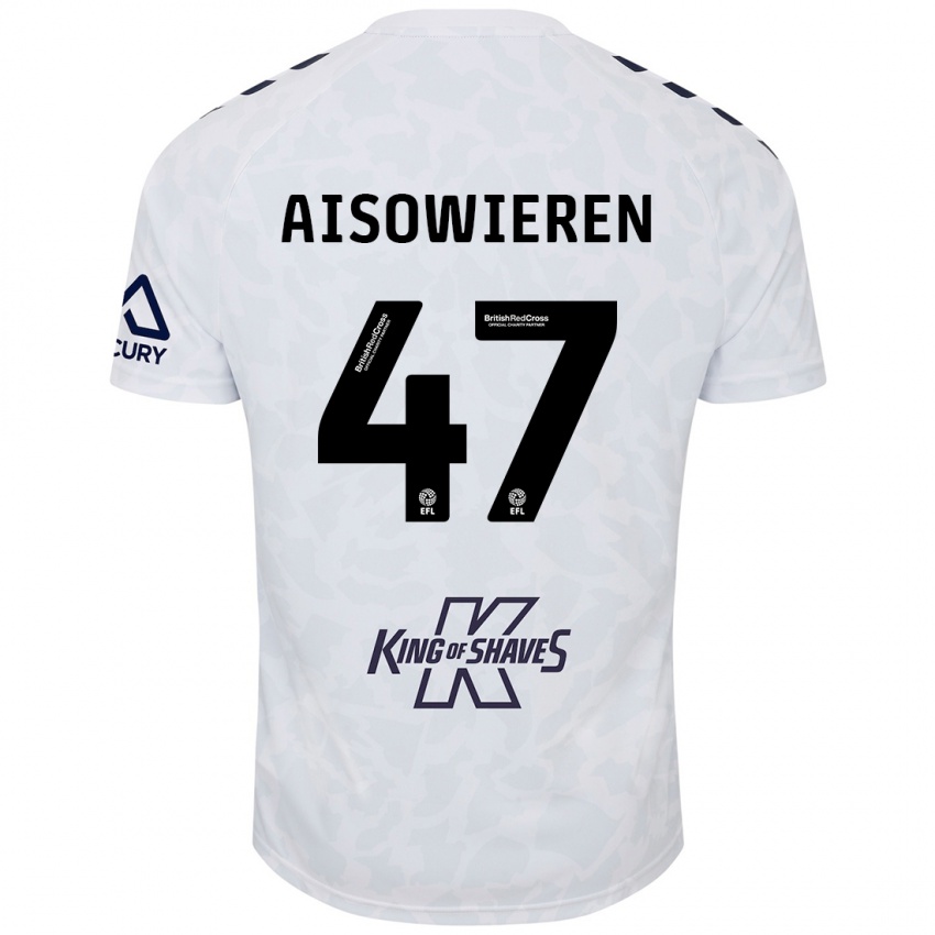 Kinderen Evan Eghosa Aisowieren #47 Wit Uitshirt Uittenue 2024/25 T-Shirt België