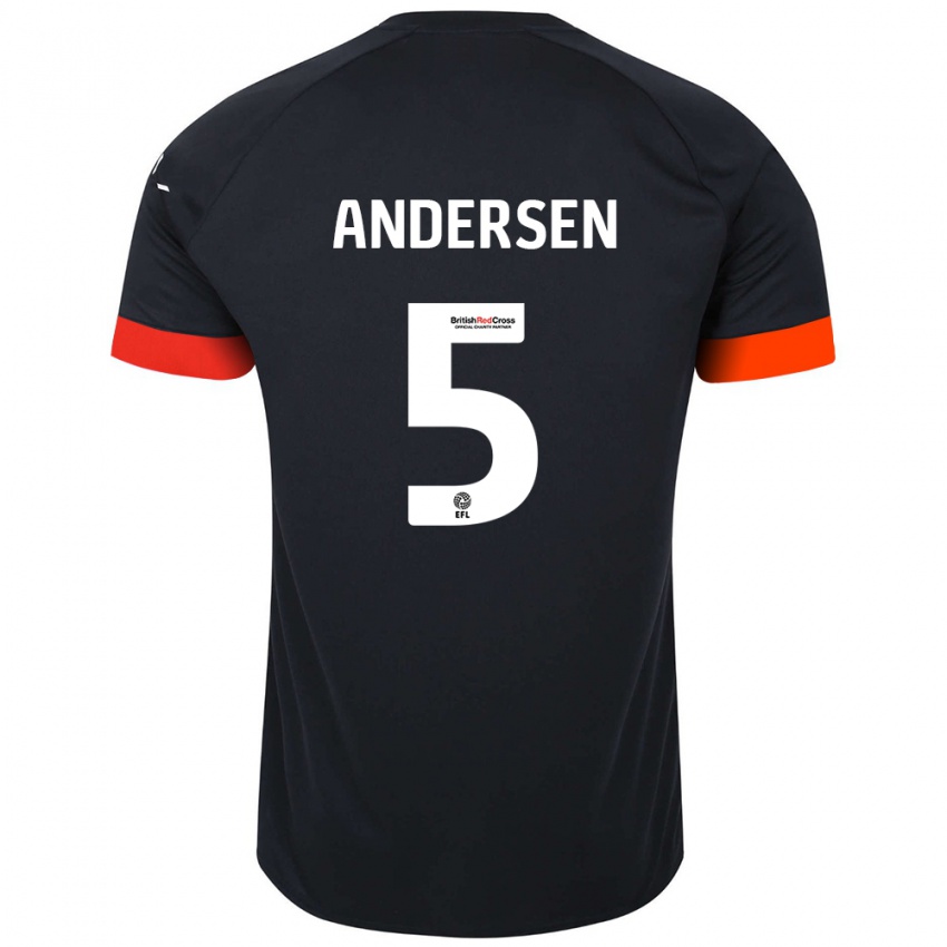 Kinderen Mads Andersen #5 Zwart Oranje Uitshirt Uittenue 2024/25 T-Shirt België