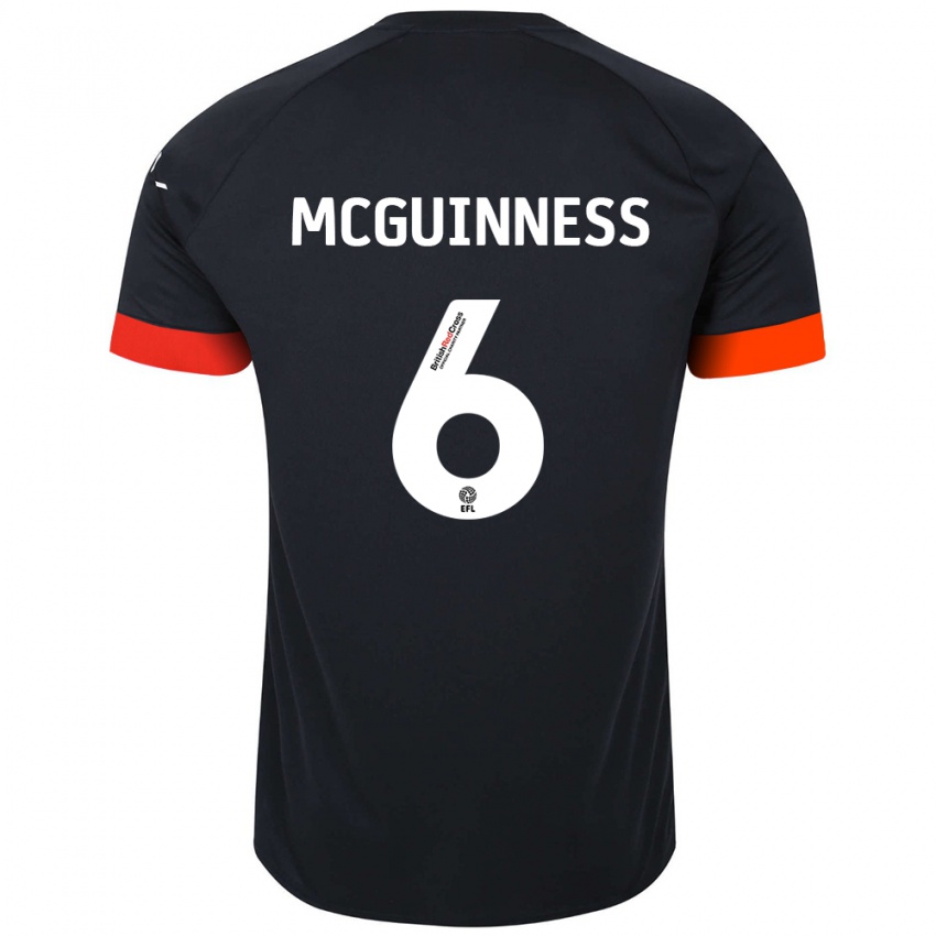 Enfant Maillot Mark Mcguinness #6 Noir Orange Tenues Extérieur 2024/25 T-Shirt Belgique