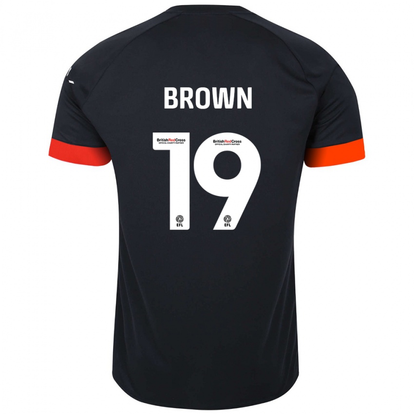 Kinderen Jacob Brown #19 Zwart Oranje Uitshirt Uittenue 2024/25 T-Shirt België