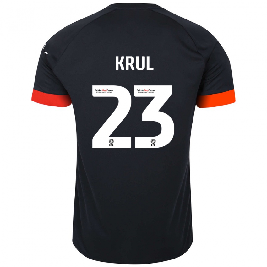 Kinderen Tim Krul #23 Zwart Oranje Uitshirt Uittenue 2024/25 T-Shirt België