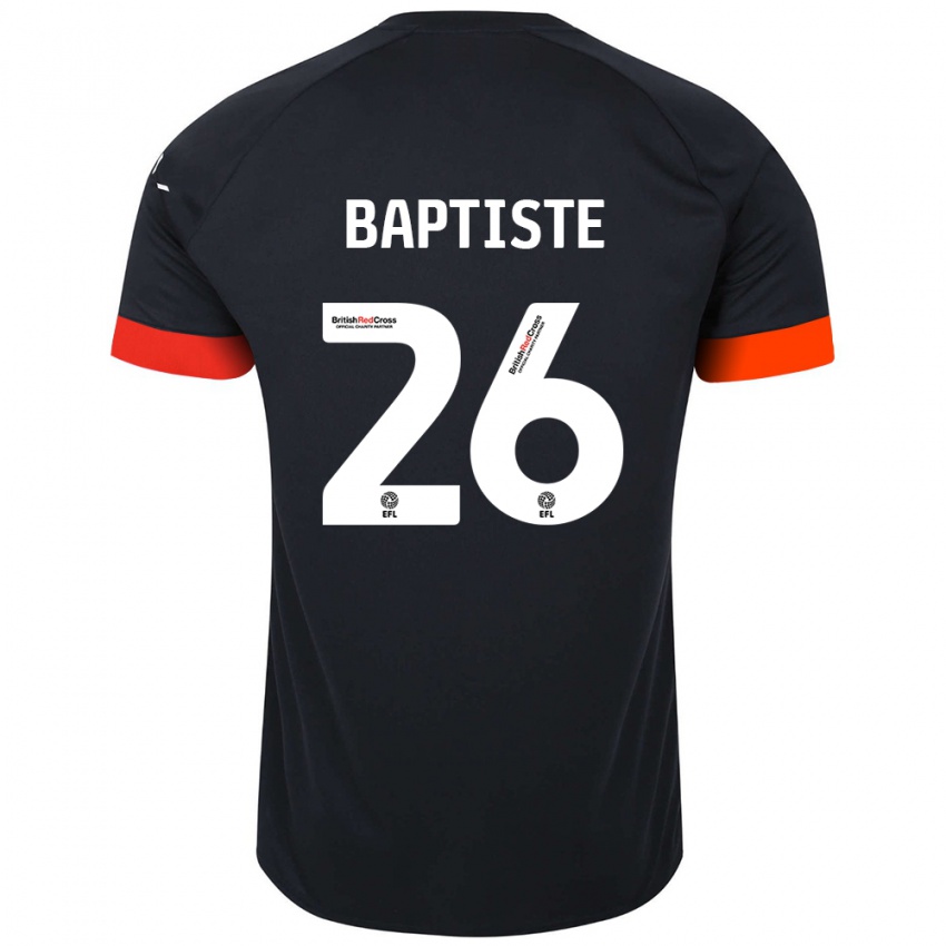 Enfant Maillot Shandon Baptiste #26 Noir Orange Tenues Extérieur 2024/25 T-Shirt Belgique